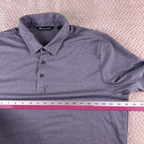 Travis Mathew Polo Shirt Men’s XL Golf Performance Stretch Gray 8x8 Logo - Picture 6 of 10